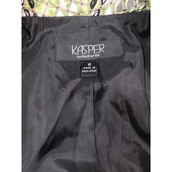 Kasper Separates Multi Colored Green Design Long Sleeved Blazer Suit Jacket - Picture 4 of 7